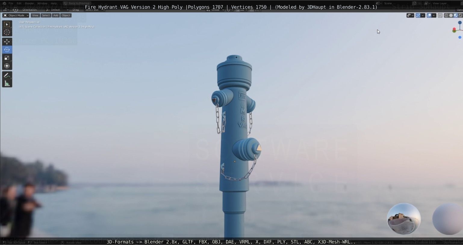 Fire Hydrant VAG -2- High-Poly Version 3D model_13