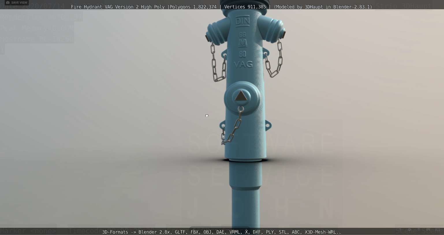Fire Hydrant VAG -2- High-Poly Version 3D model_24