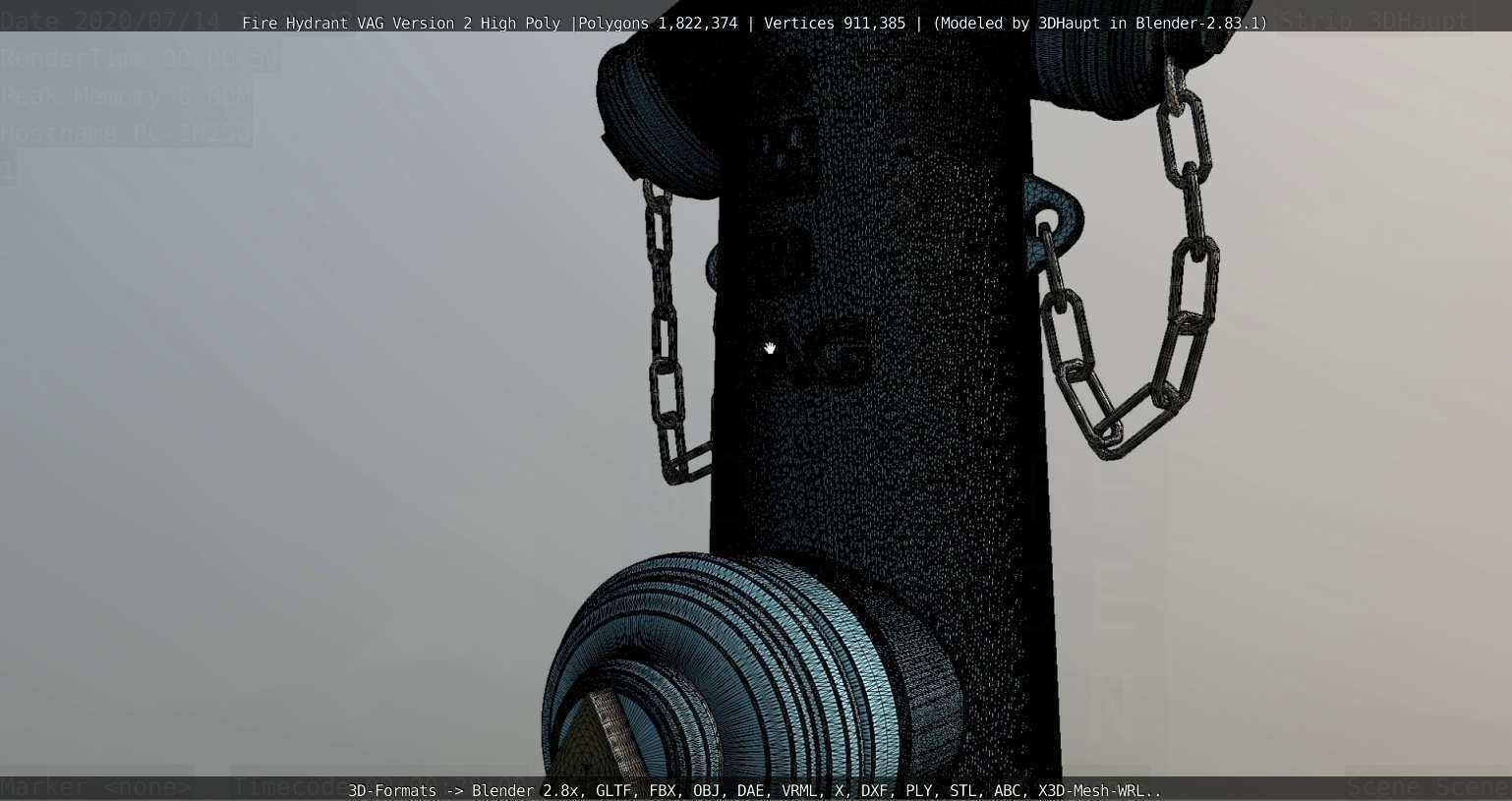 Fire Hydrant VAG -2- High-Poly Version 3D model_76