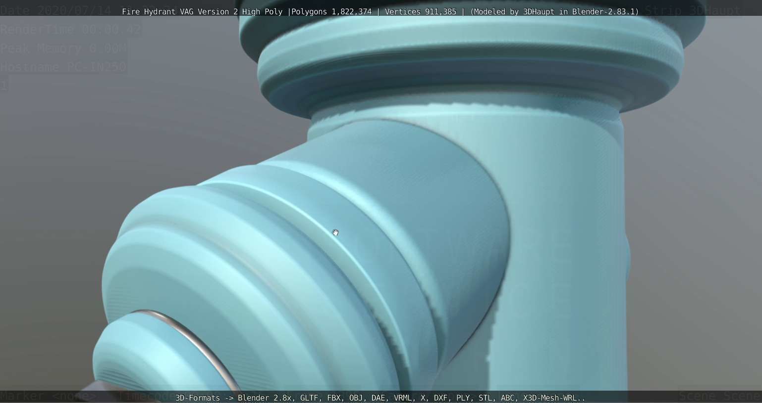 Fire Hydrant VAG -2- High-Poly Version 3D model_47