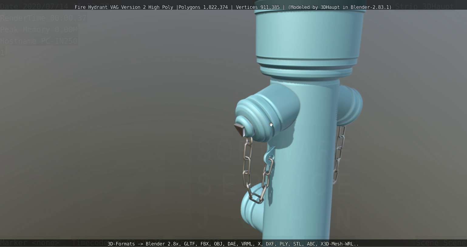 Fire Hydrant VAG -2- High-Poly Version 3D model_12
