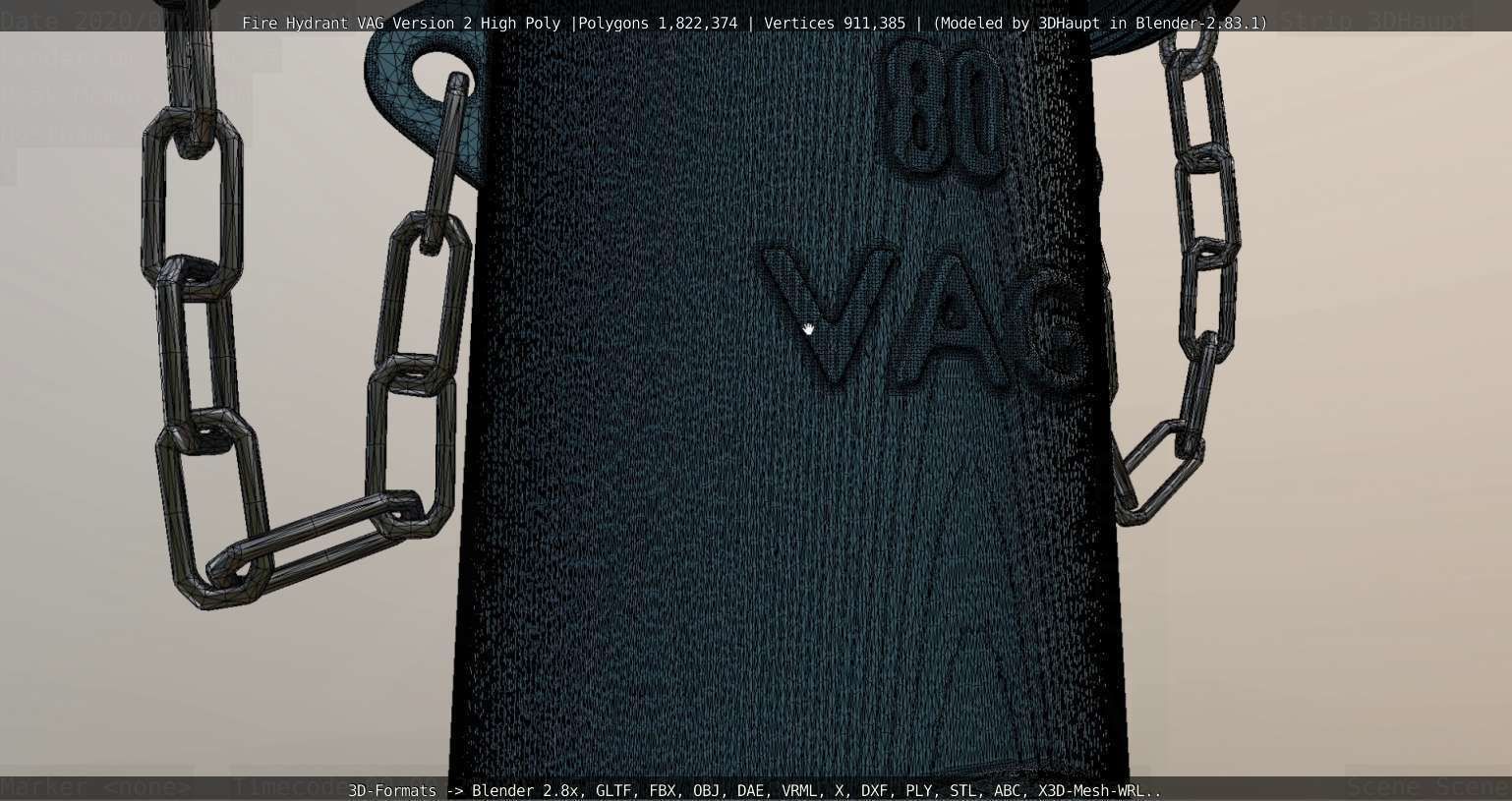 Fire Hydrant VAG -2- High-Poly Version 3D model_77