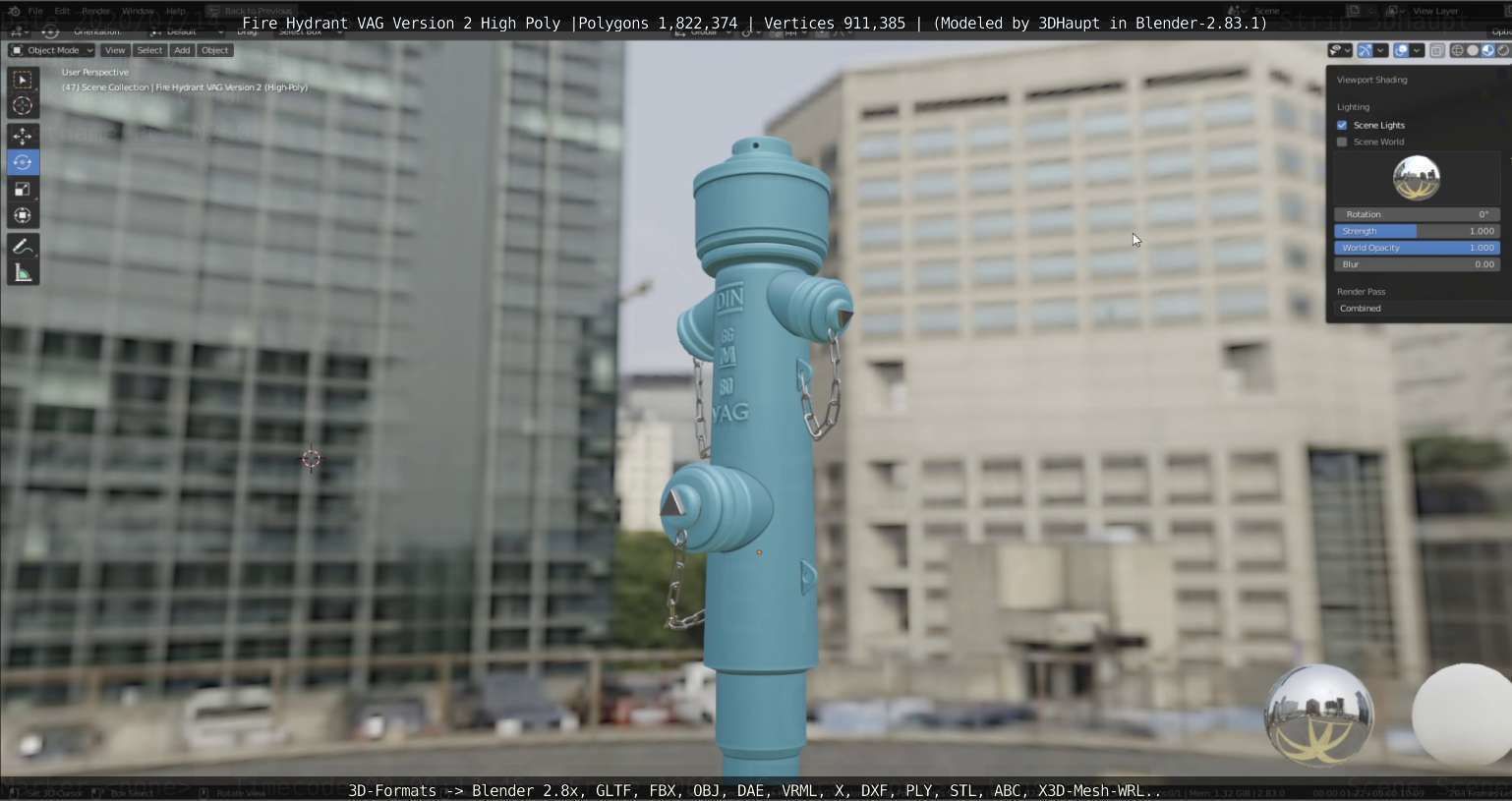 Fire Hydrant VAG -2- High-Poly Version 3D model_16