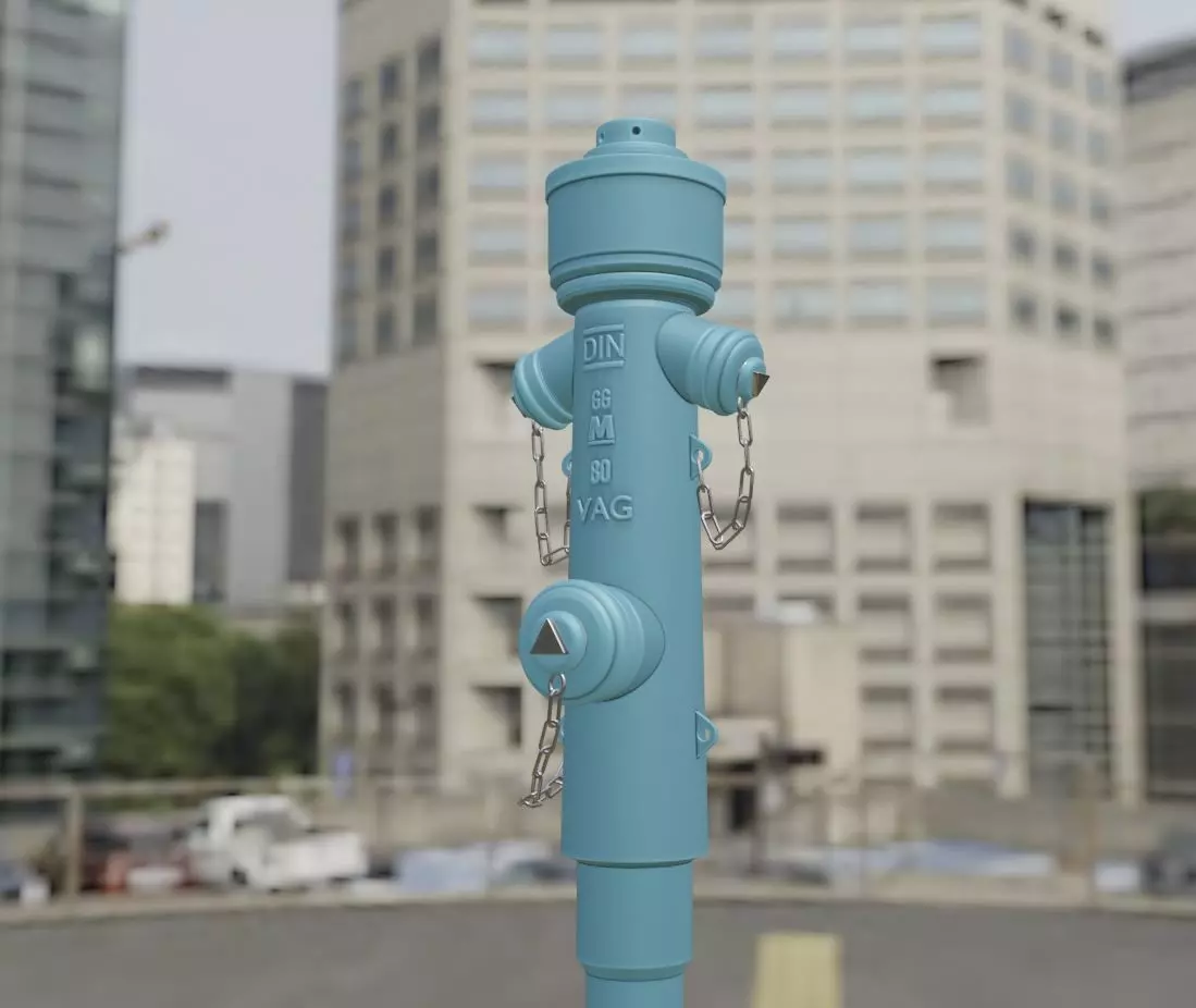 Fire Hydrant VAG -2- High-Poly Version 3D model_0