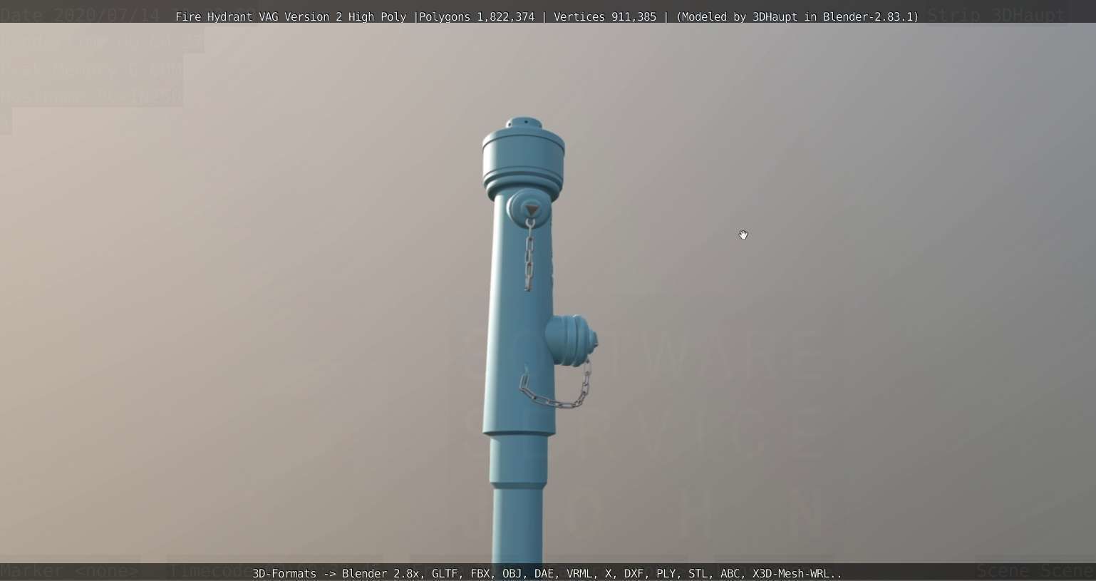 Fire Hydrant VAG -2- High-Poly Version 3D model_32