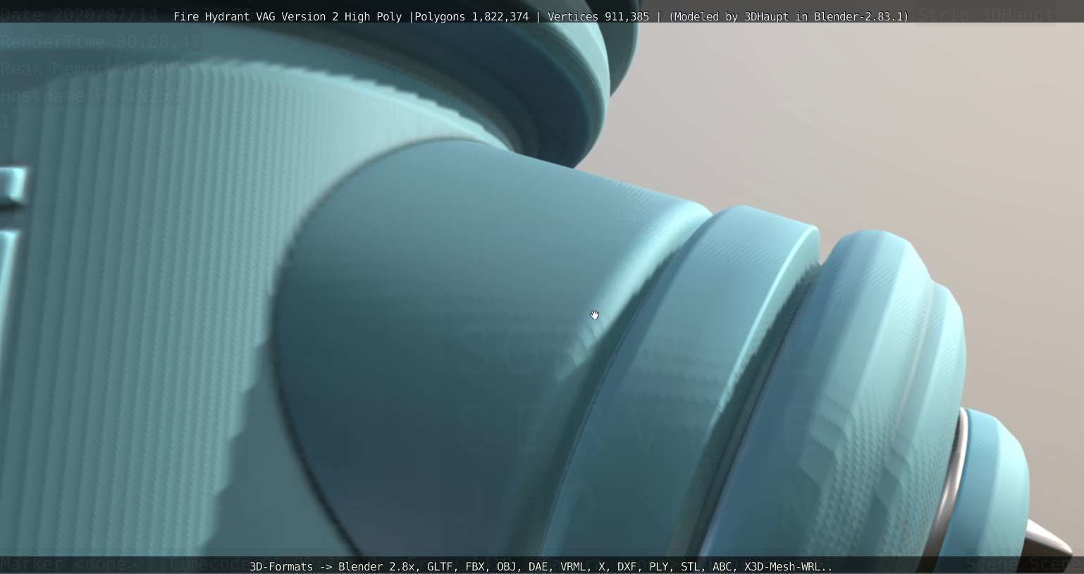 Fire Hydrant VAG -2- High-Poly Version 3D model_57