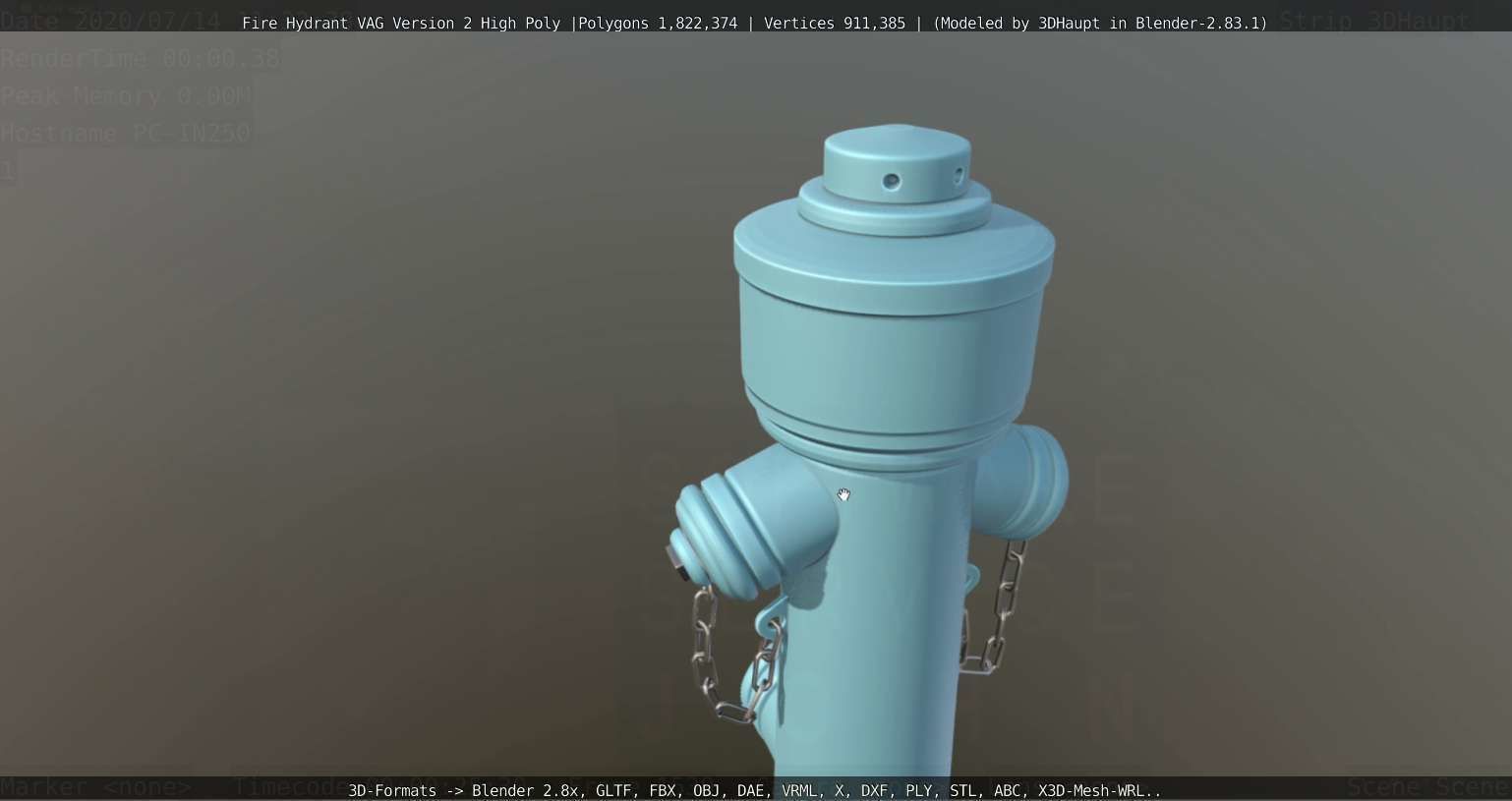 Fire Hydrant VAG -2- High-Poly Version 3D model_67