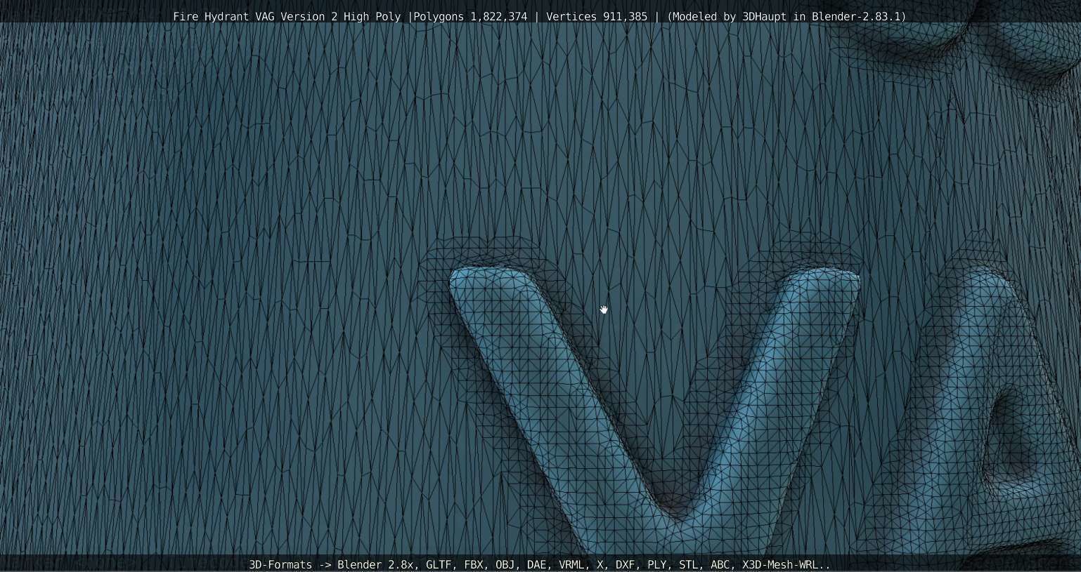 Fire Hydrant VAG -2- High-Poly Version 3D model_26