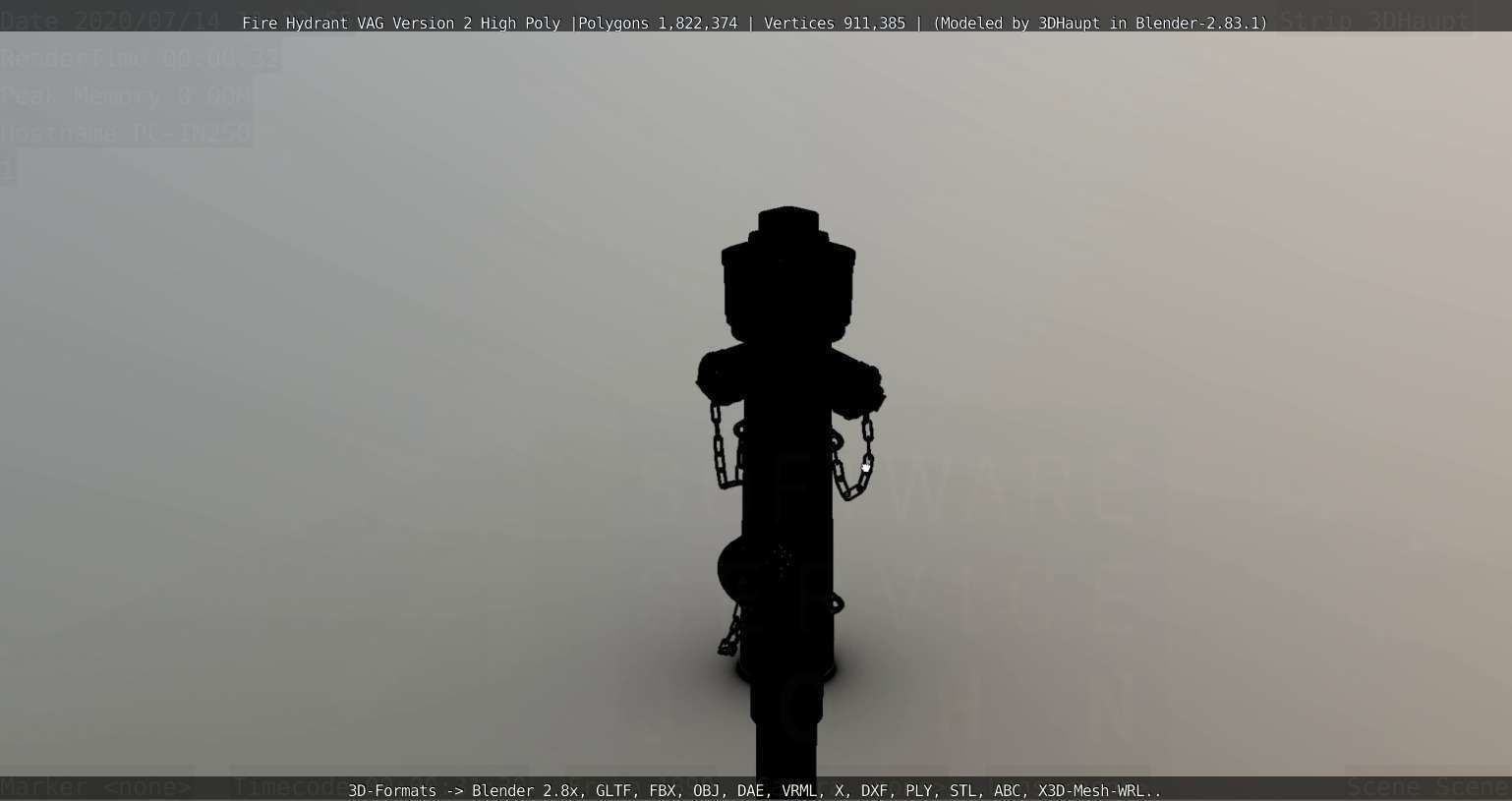 Fire Hydrant VAG -2- High-Poly Version 3D model_86