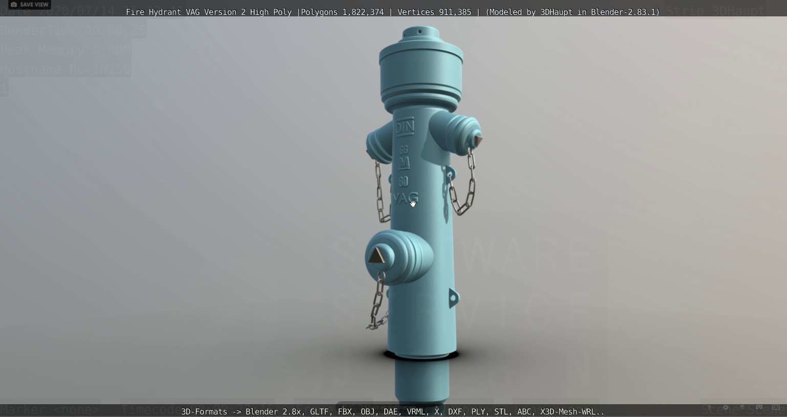 Fire Hydrant VAG -2- High-Poly Version 3D model_72