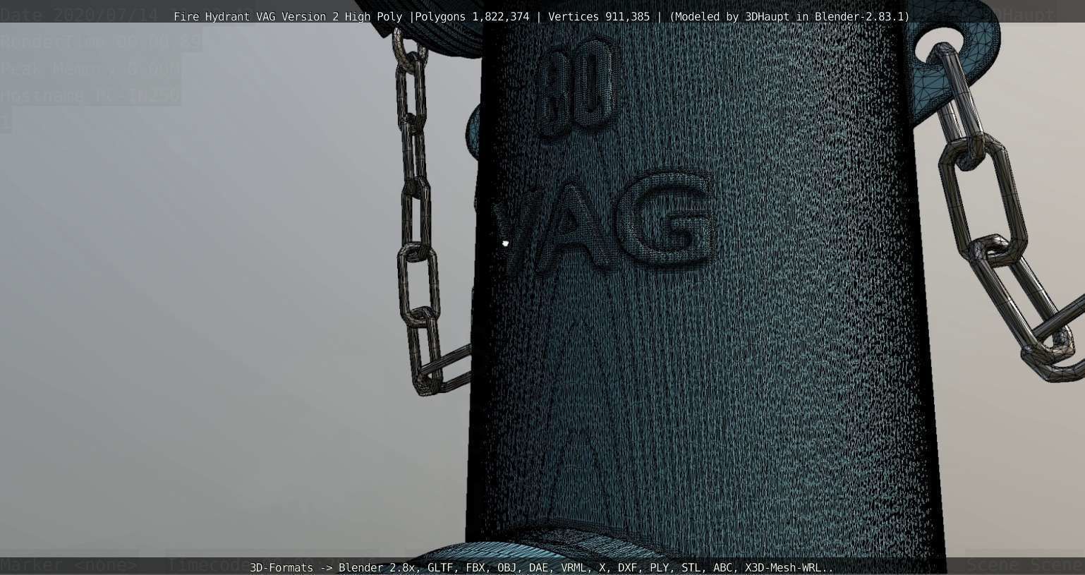 Fire Hydrant VAG -2- High-Poly Version 3D model_75