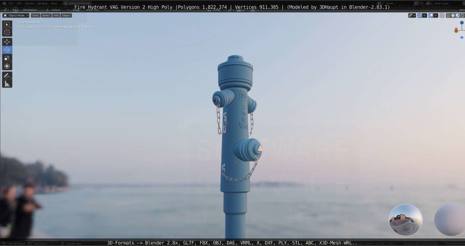 Fire Hydrant VAG -2- High-Poly Version 3D model_42