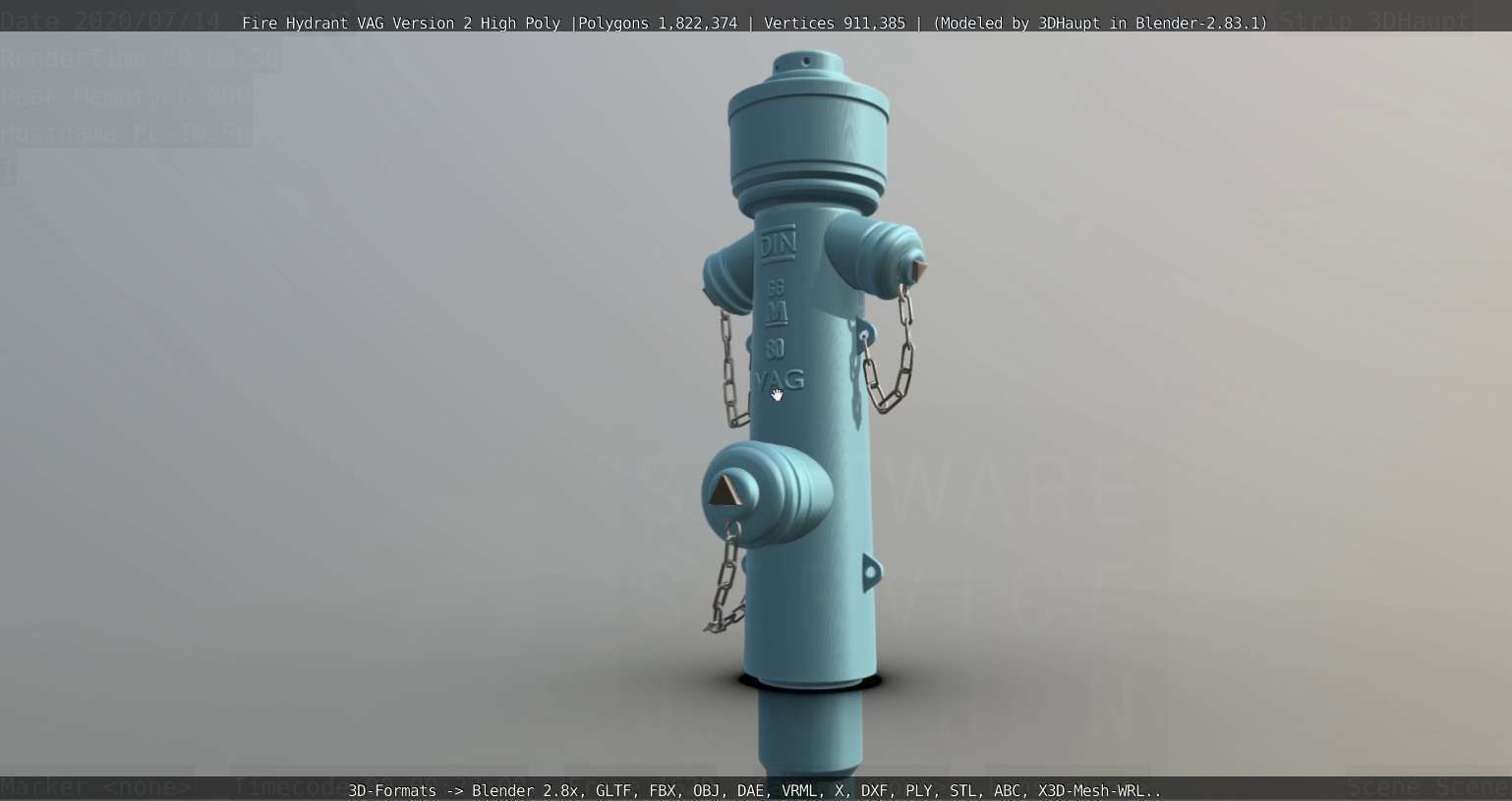 Fire Hydrant VAG -2- High-Poly Version 3D model_10