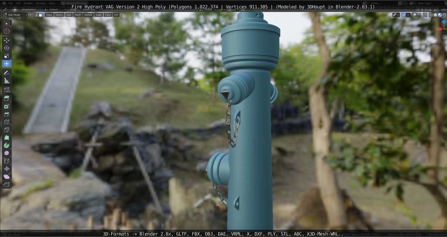 Fire Hydrant VAG -2- High-Poly Version 3D model_33