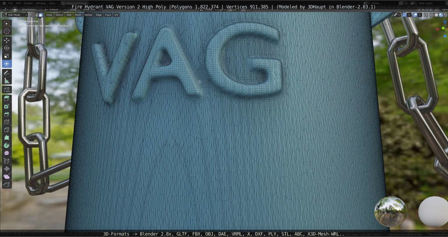 Fire Hydrant VAG -2- High-Poly Version 3D model_37