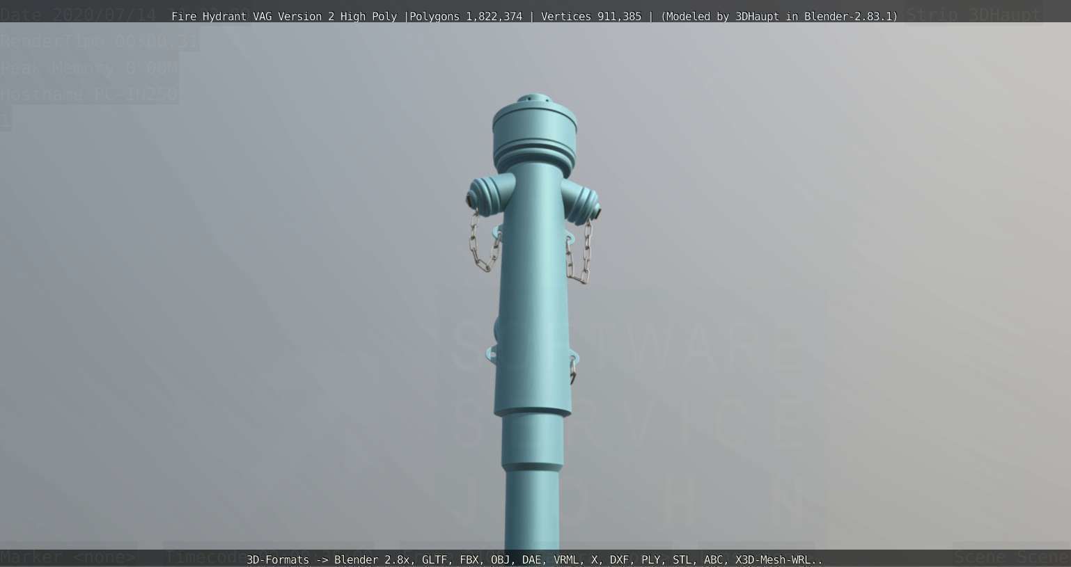 Fire Hydrant VAG -2- High-Poly Version 3D model_43