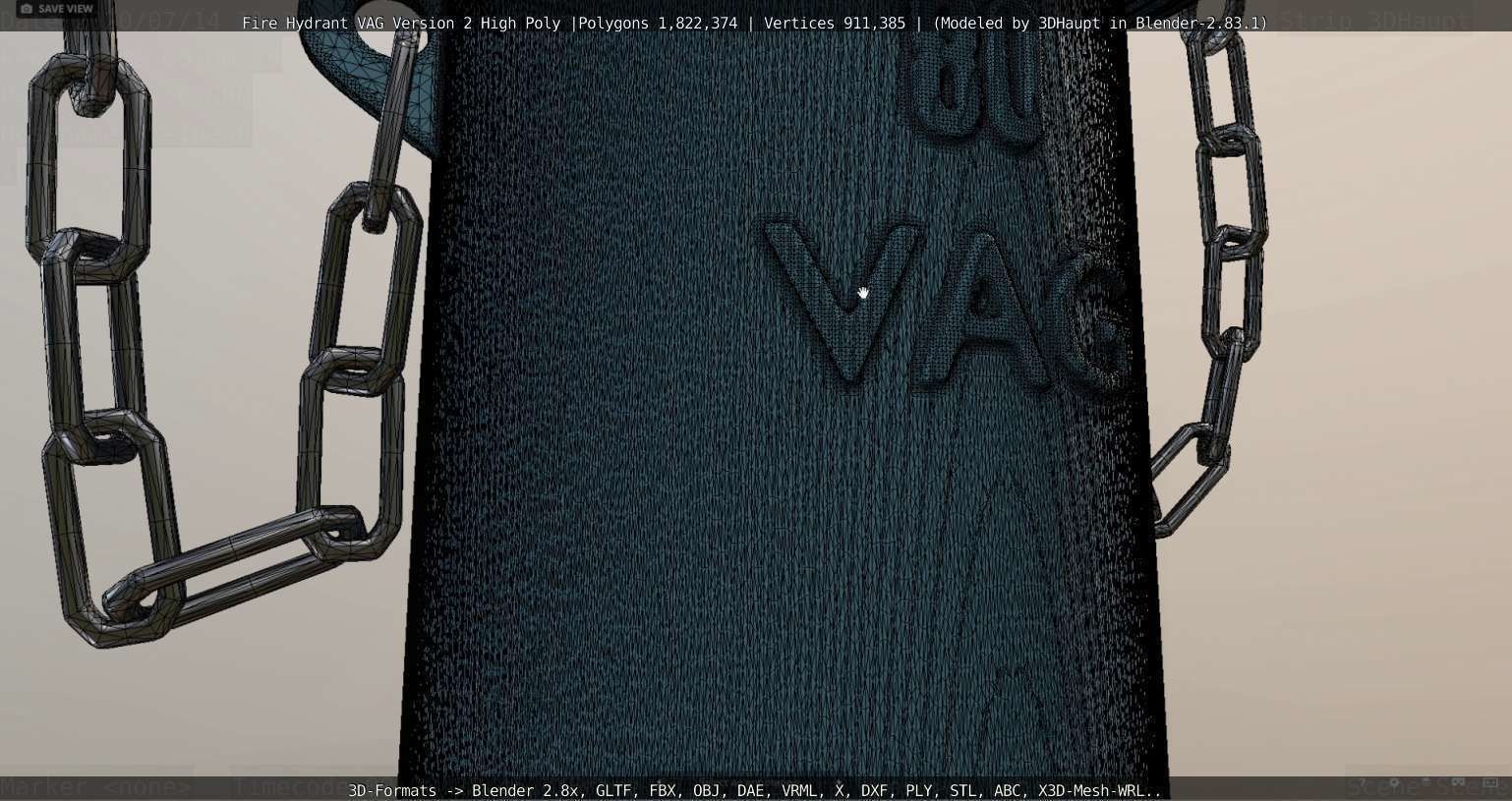 Fire Hydrant VAG -2- High-Poly Version 3D model_78