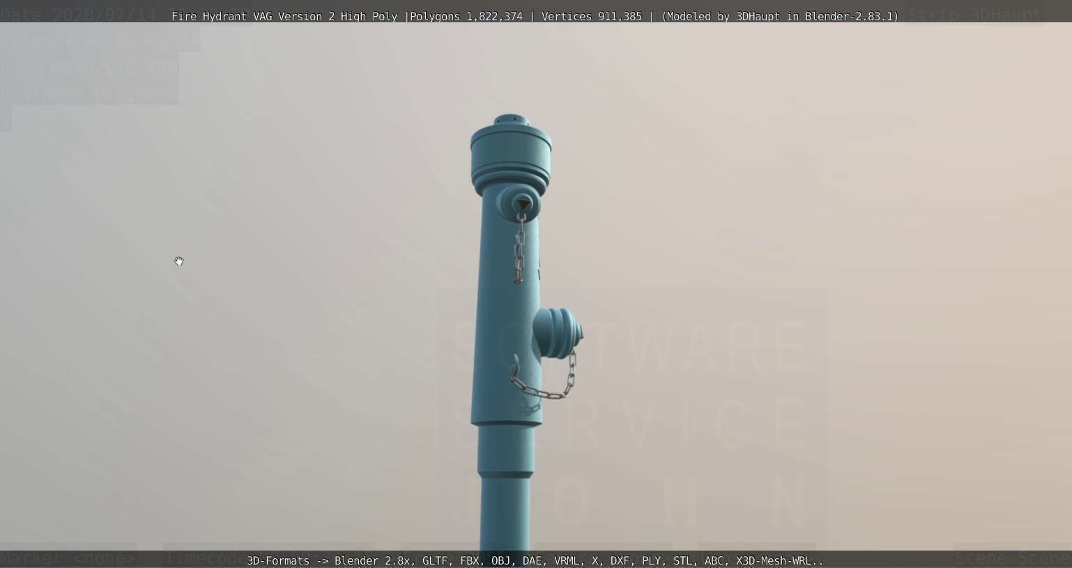 Fire Hydrant VAG -2- High-Poly Version 3D model_90