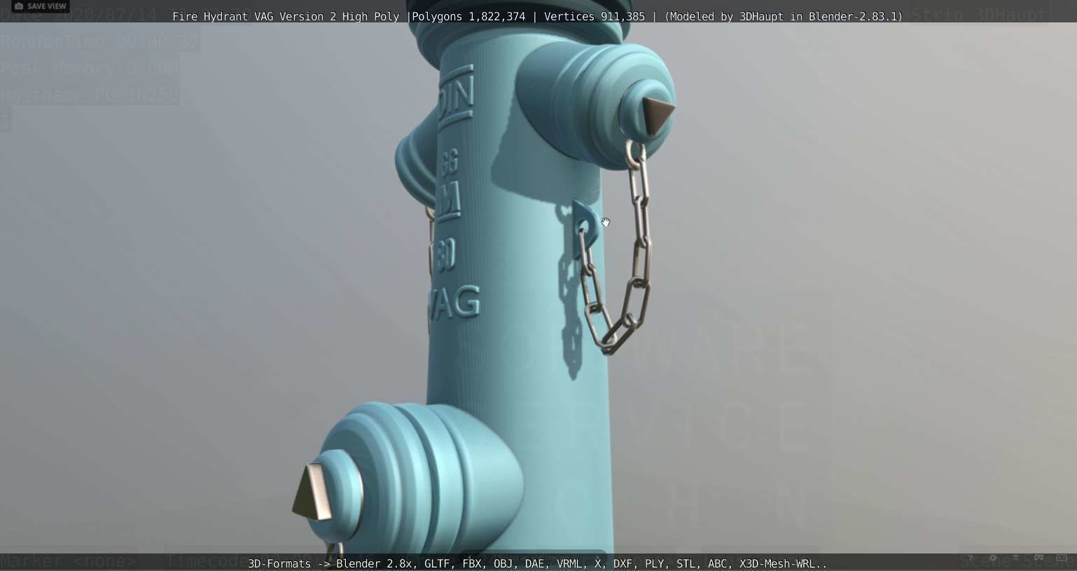 Fire Hydrant VAG -2- High-Poly Version 3D model_53