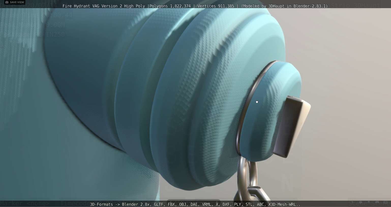 Fire Hydrant VAG -2- High-Poly Version 3D model_23