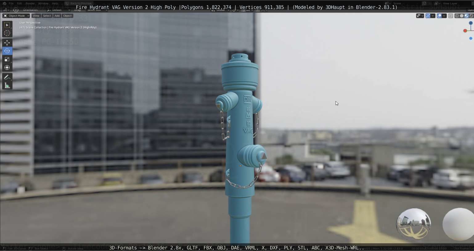 Fire Hydrant VAG -2- High-Poly Version 3D model_46