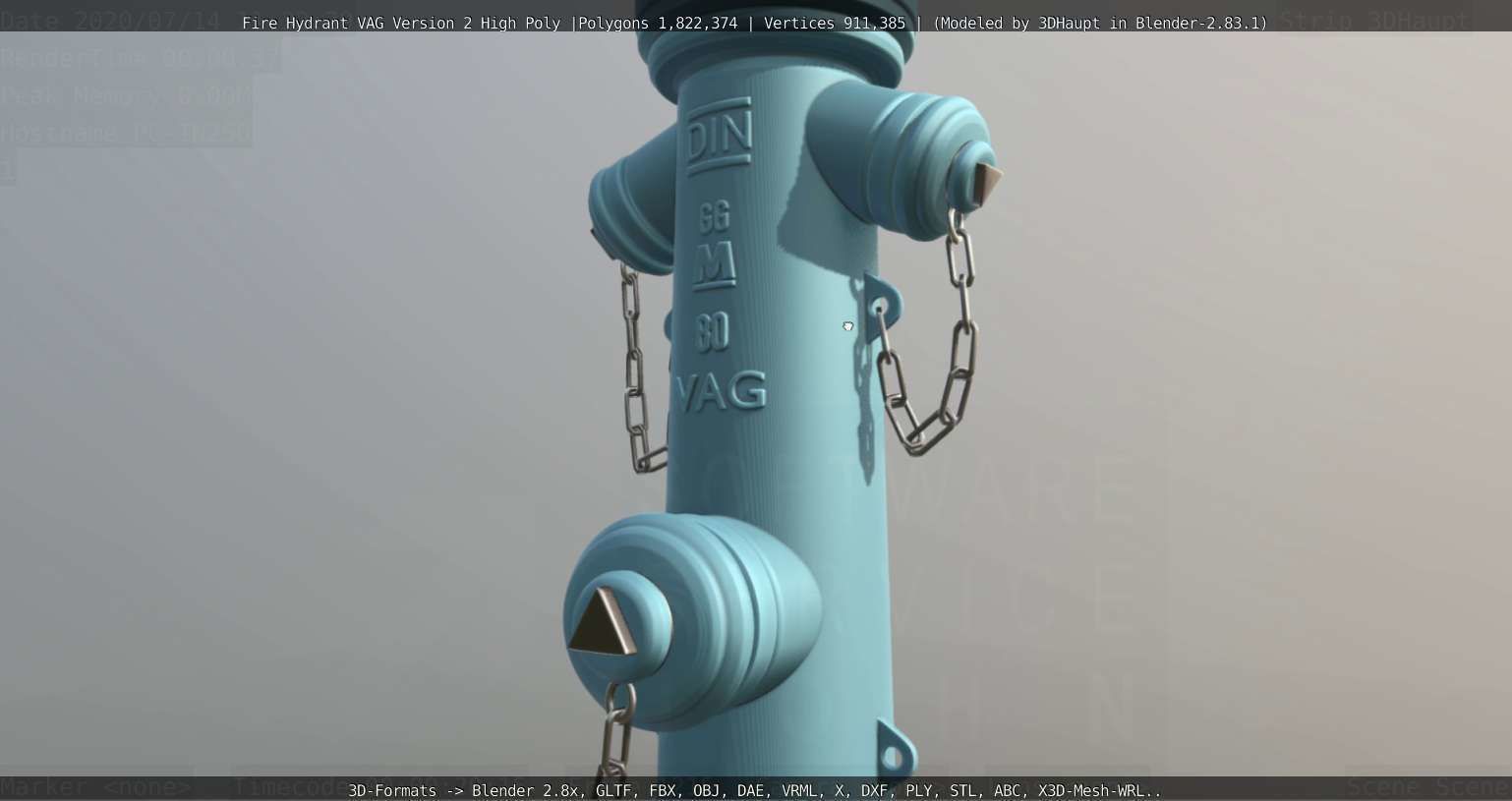Fire Hydrant VAG -2- High-Poly Version 3D model_44