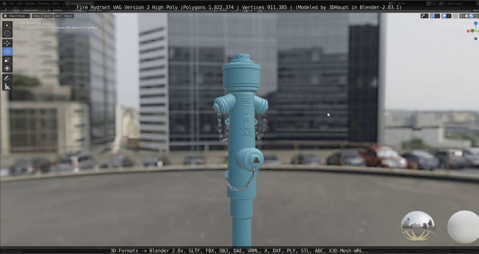 Fire Hydrant VAG -2- High-Poly Version 3D model_49