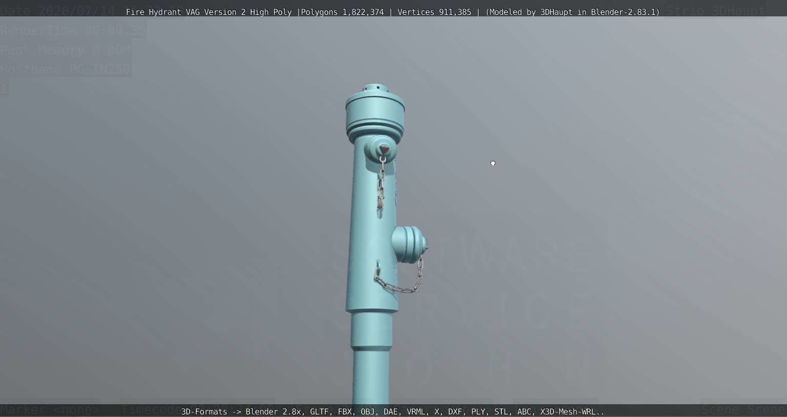 Fire Hydrant VAG -2- High-Poly Version 3D model_64