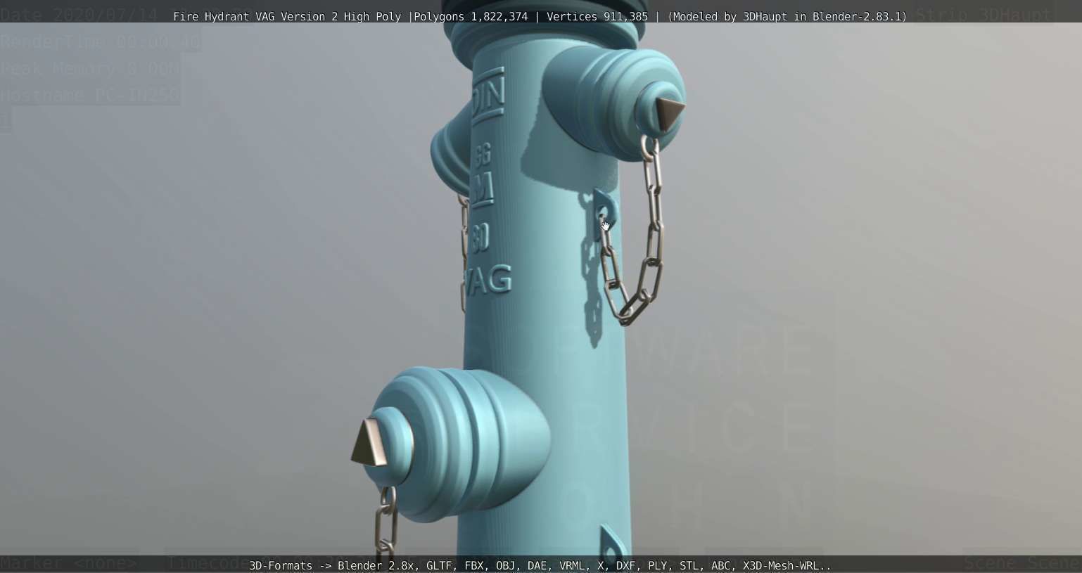 Fire Hydrant VAG -2- High-Poly Version 3D model_52