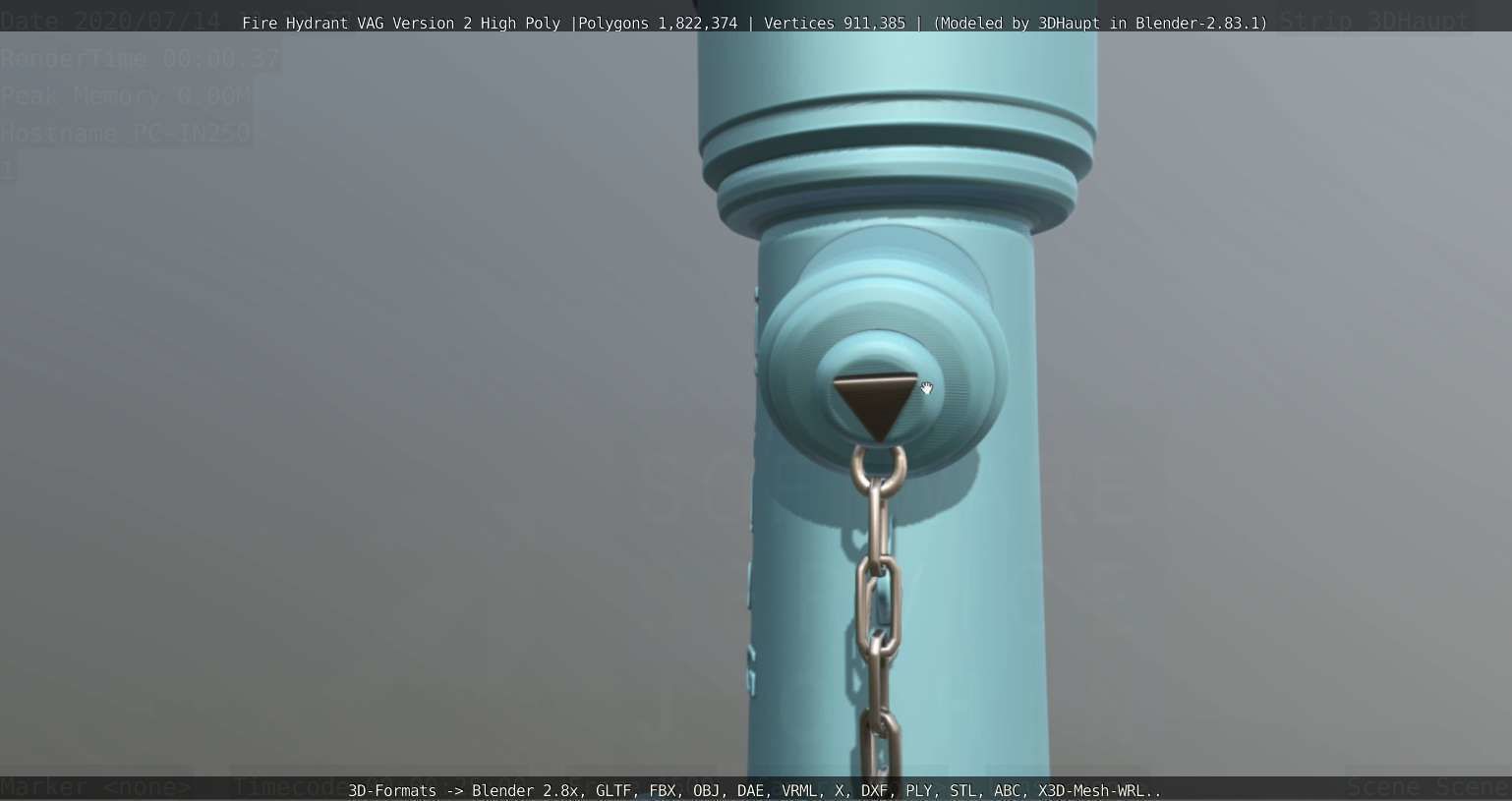 Fire Hydrant VAG -2- High-Poly Version 3D model_66