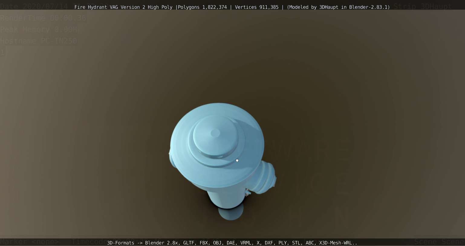 Fire Hydrant VAG -2- High-Poly Version 3D model_68