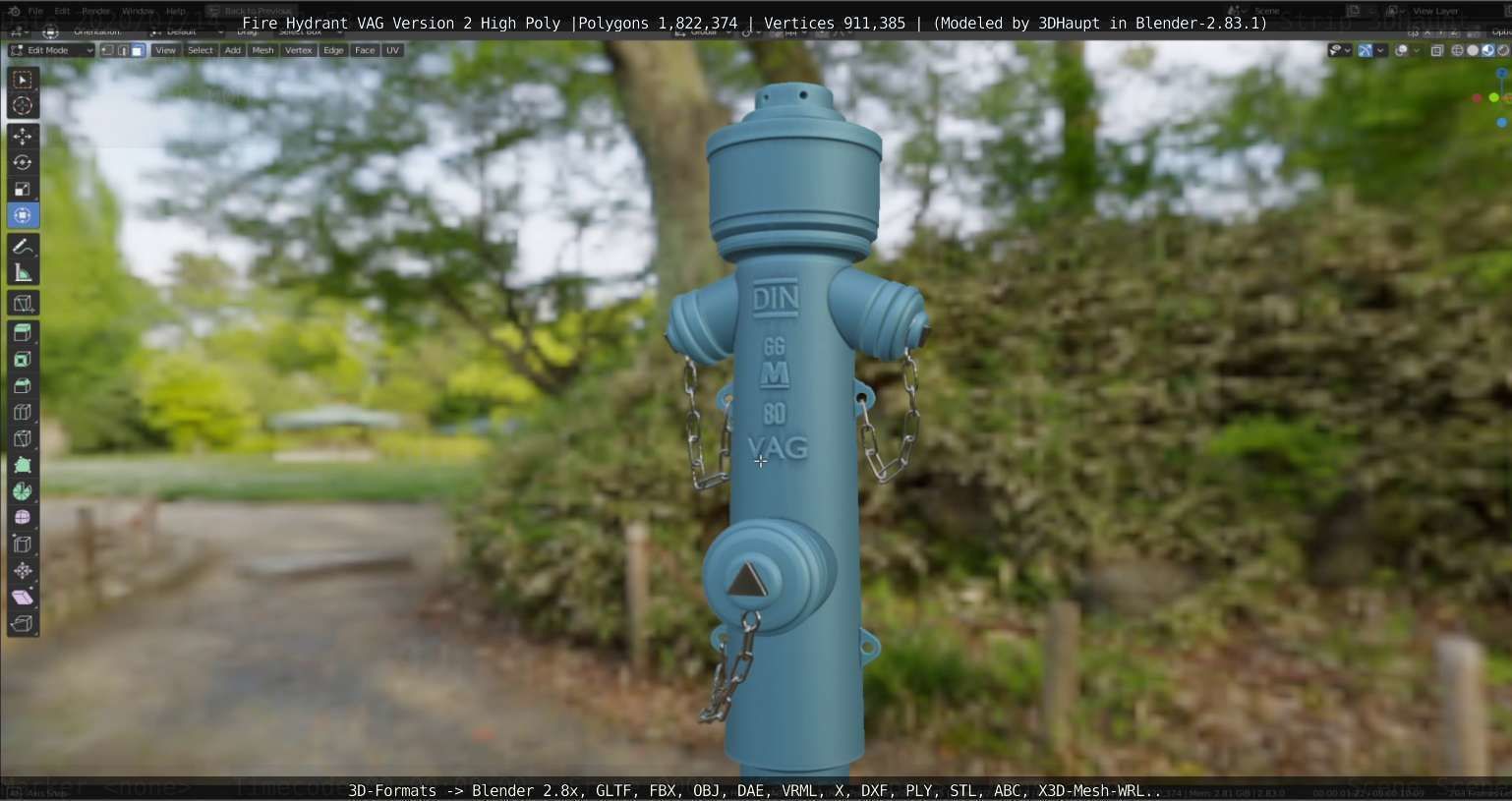 Fire Hydrant VAG -2- High-Poly Version 3D model_29