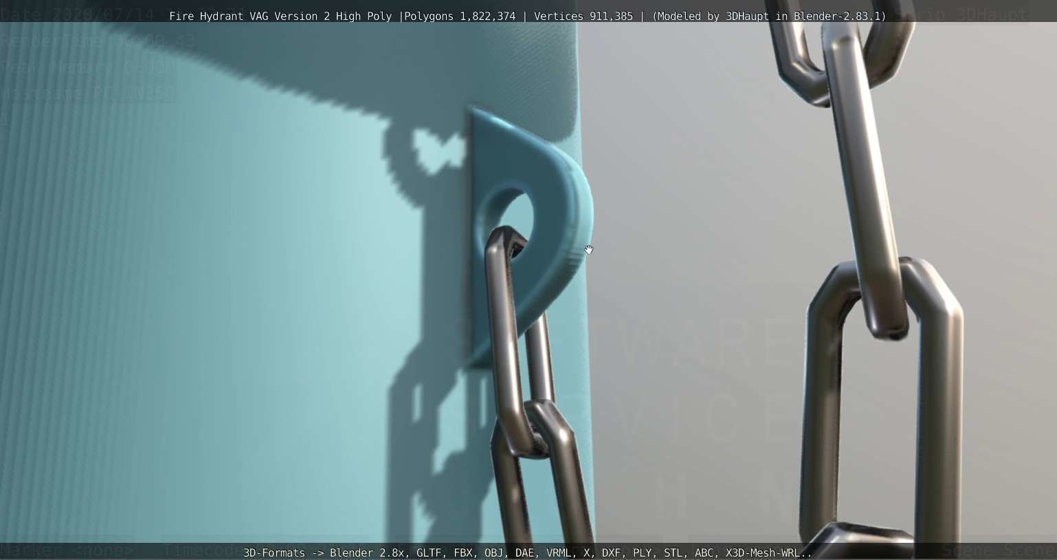 Fire Hydrant VAG -2- High-Poly Version 3D model_8