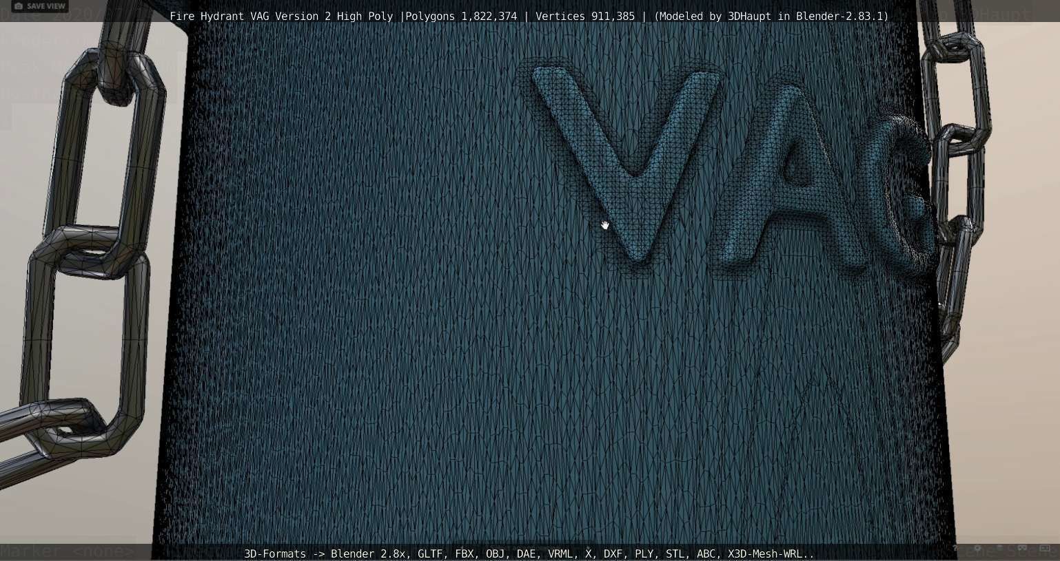 Fire Hydrant VAG -2- High-Poly Version 3D model_79