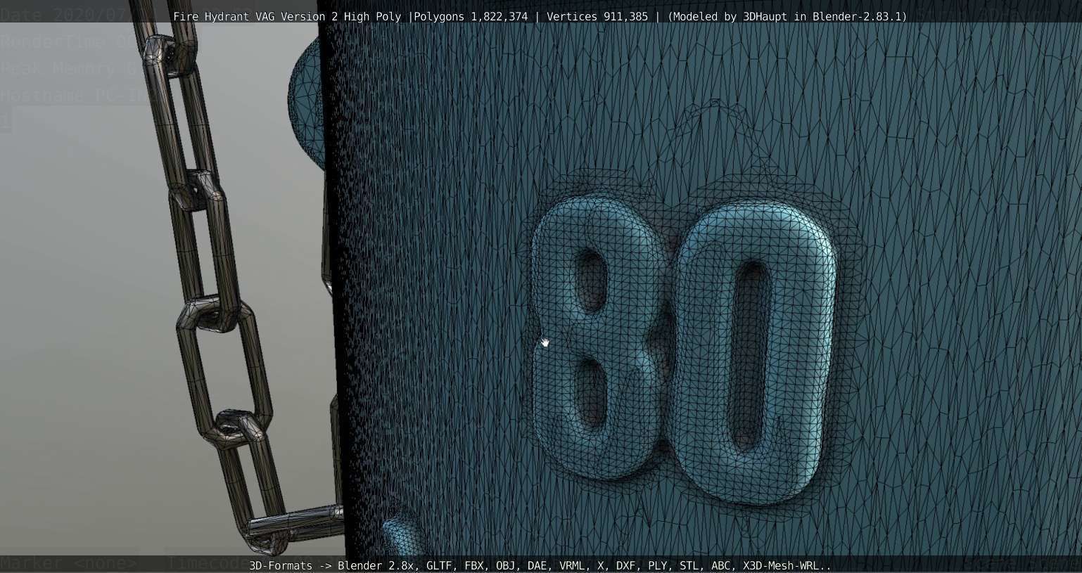 Fire Hydrant VAG -2- High-Poly Version 3D model_81