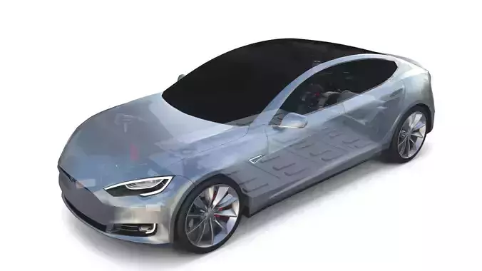 Tesla Model S 2016 Silver with Chassis