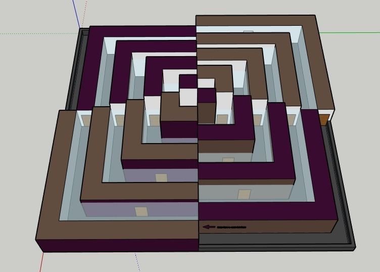 The Maze square block Low-poly 3D model_7