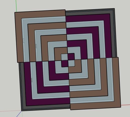 The Maze square block Low-poly 3D model_1