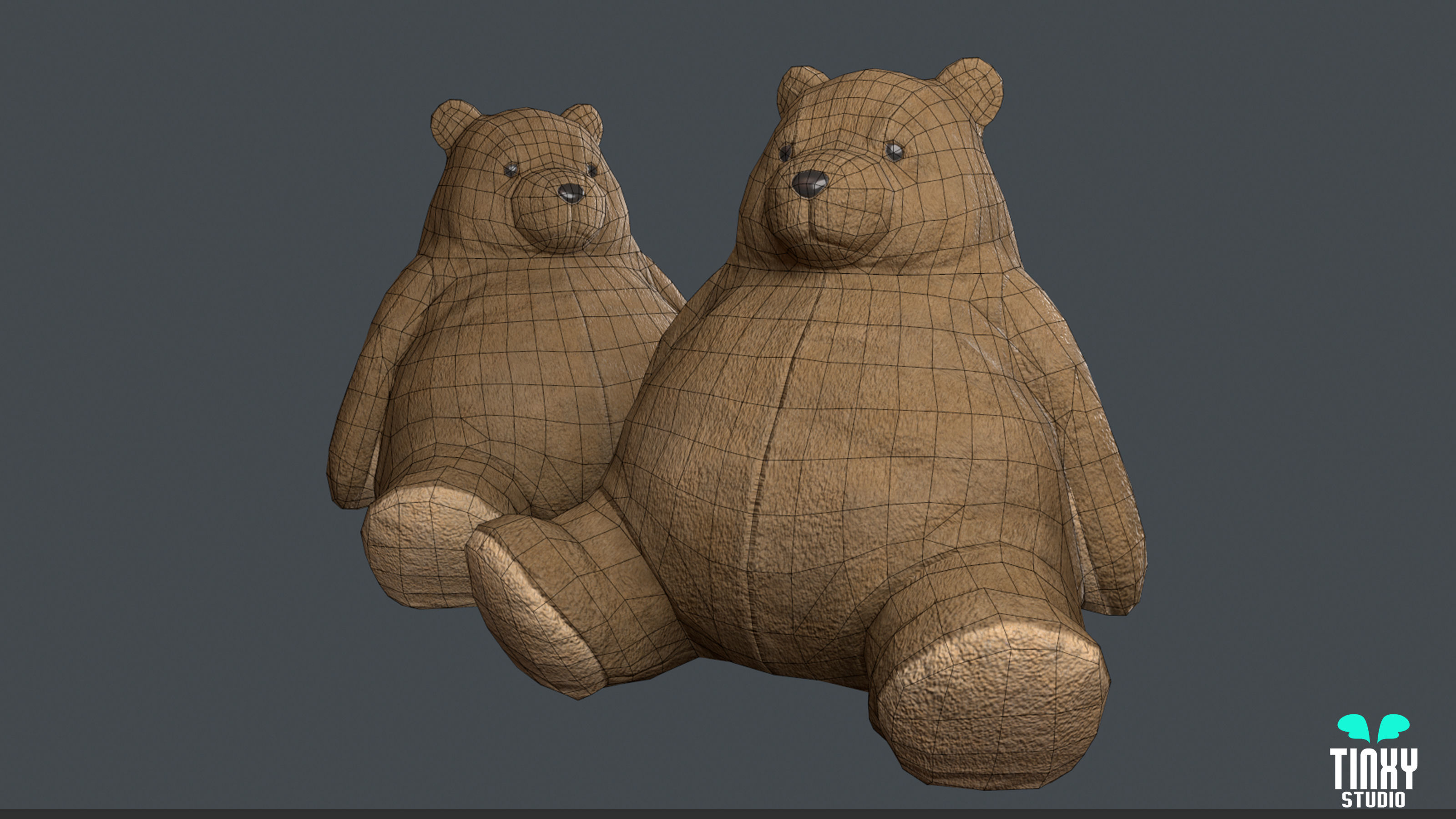 Teddy Bear  Low-poly 3D model_1