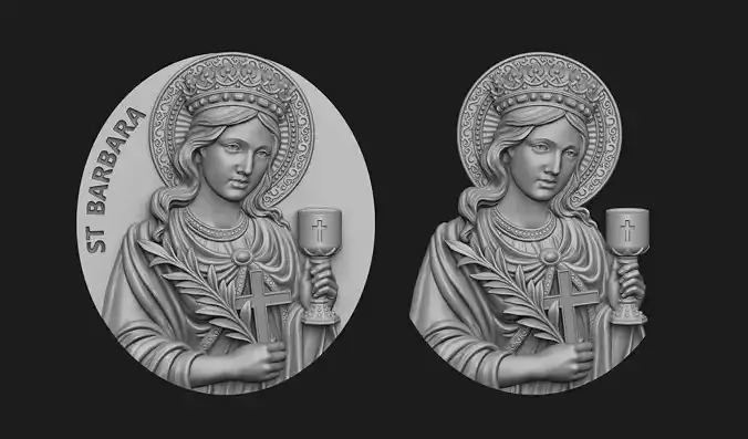 Saint Barbara Medallion and Pendant 3D print model
