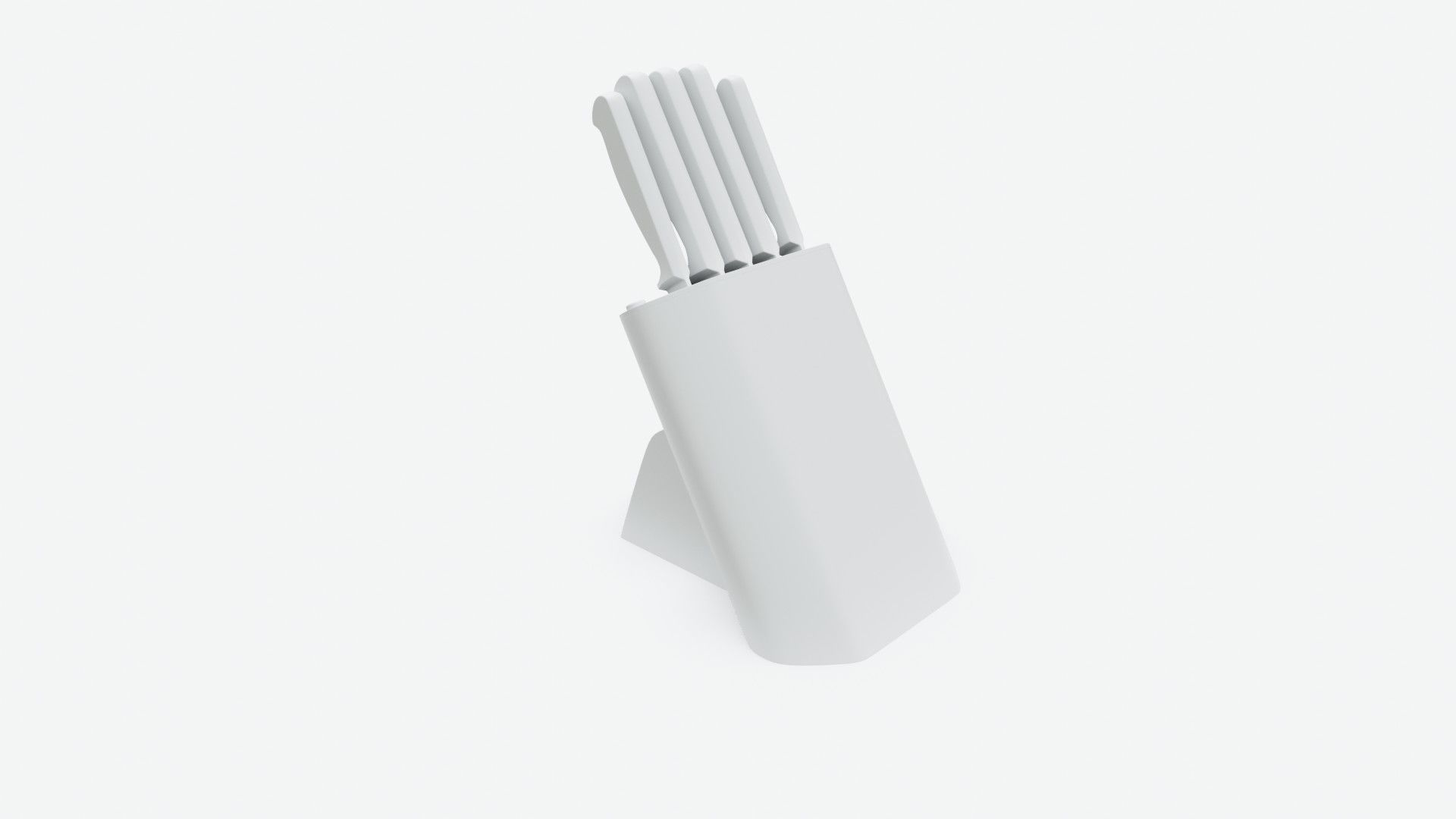 Kitchen knife set 3D model_7