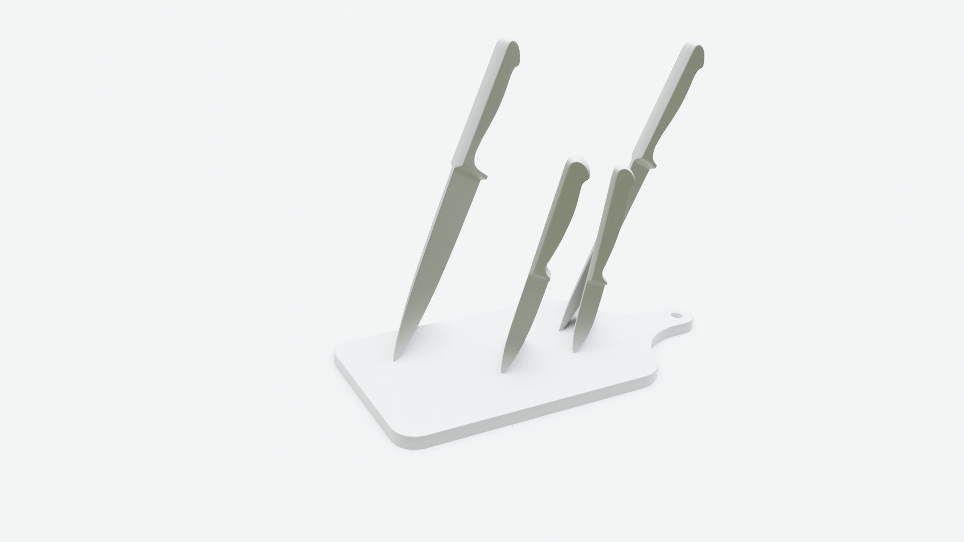 Kitchen knife set 3D model_16