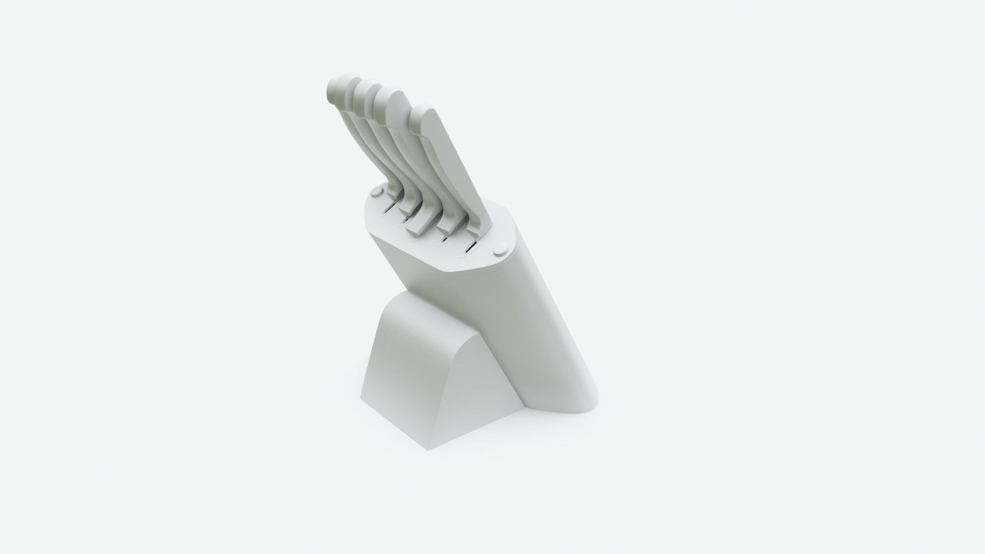 Kitchen knife set 3D model_8