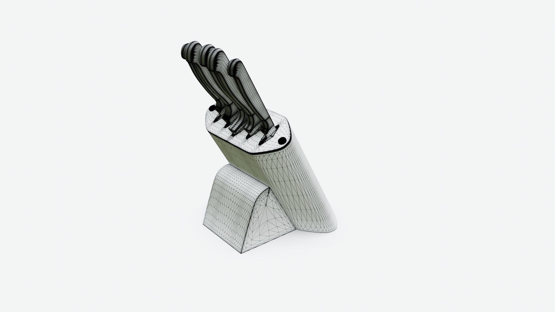 Kitchen knife set 3D model_13