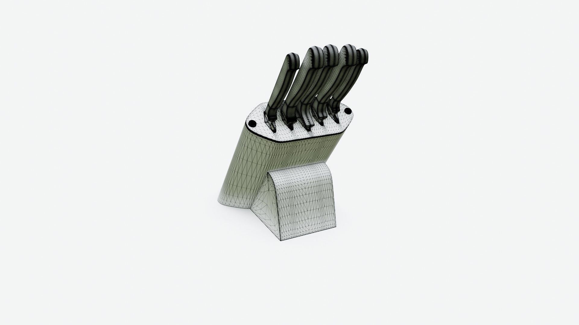 Kitchen knife set 3D model_10