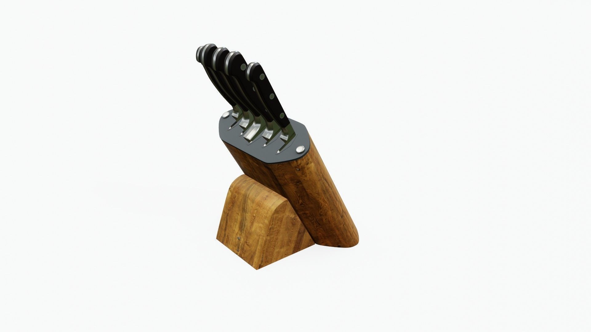 Kitchen knife set 3D model_3