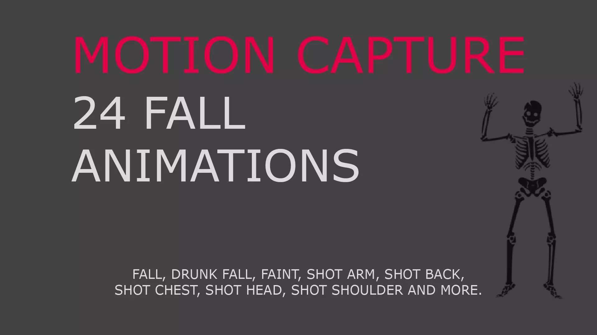 Fall motion capture for 3D model 3D model