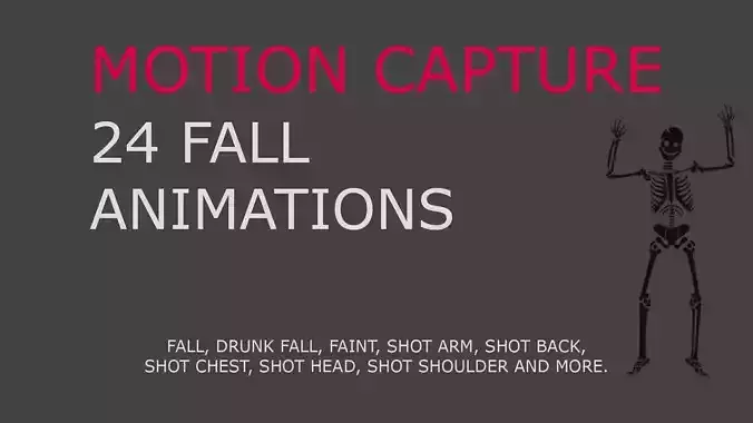 Fall motion capture for 3D model