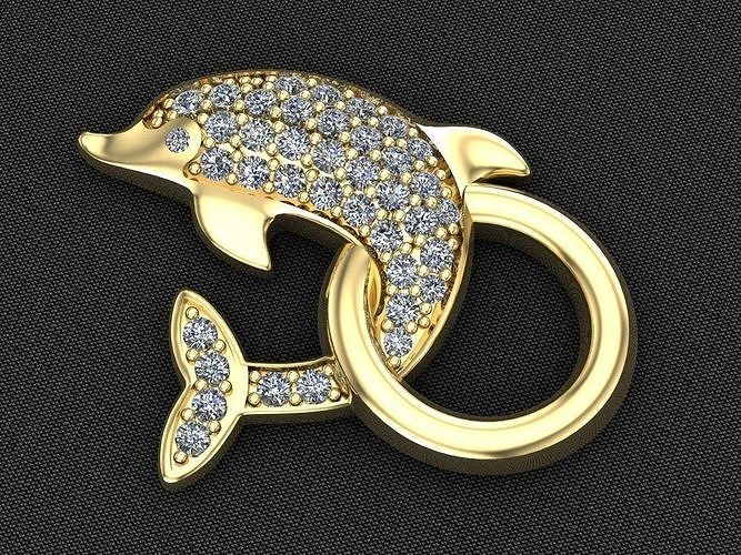 Dolphin pendant 02 3D print model