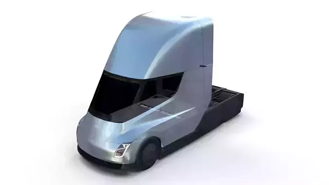 Tesla Truck with Chassis Silver